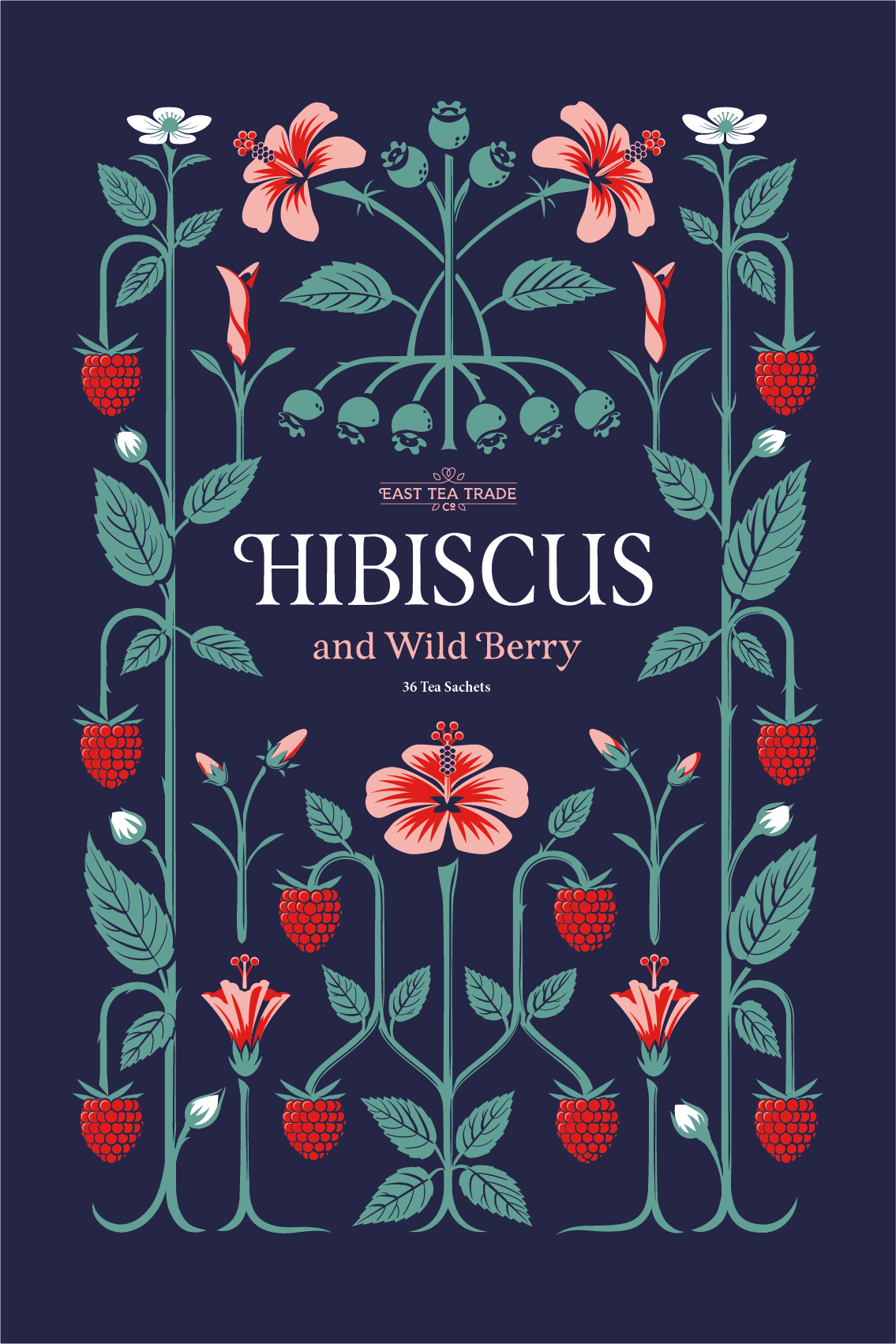 Tea Pattern Illustrations and Type Design featuring Span Font, Hibiscus | Design by Jamie Clarke Type