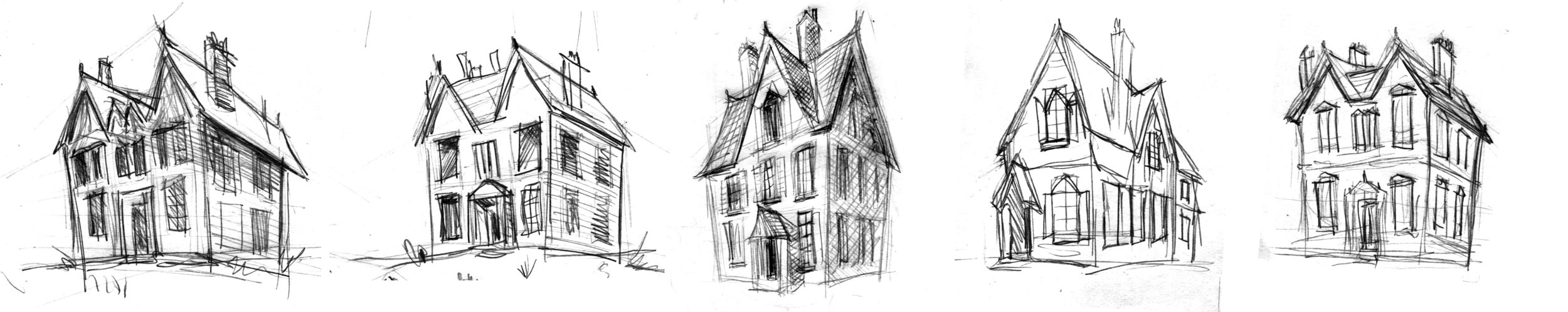 The Woman in Black Cover House Sketches | Design by Jamie Clarke Type