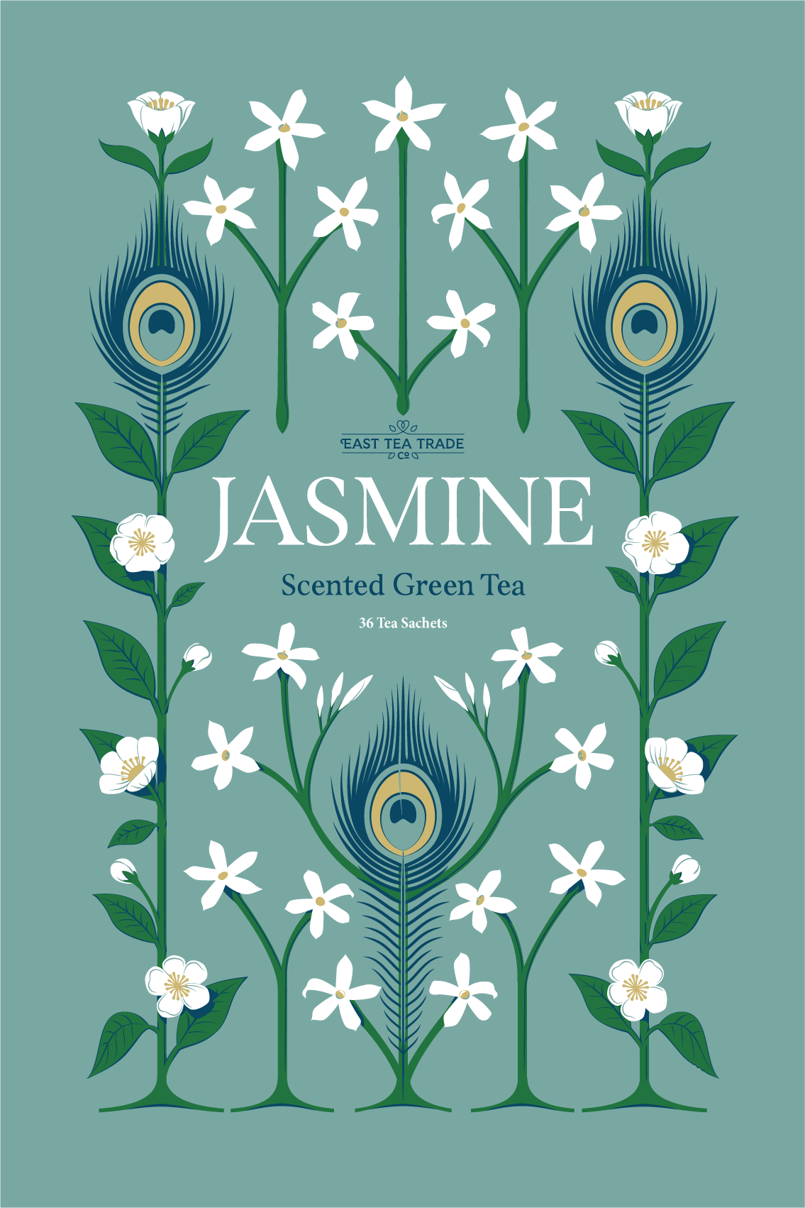 Tea Pattern Illustrations and Type Design featuring Span Font, Jasmine | Design by Jamie Clarke Type