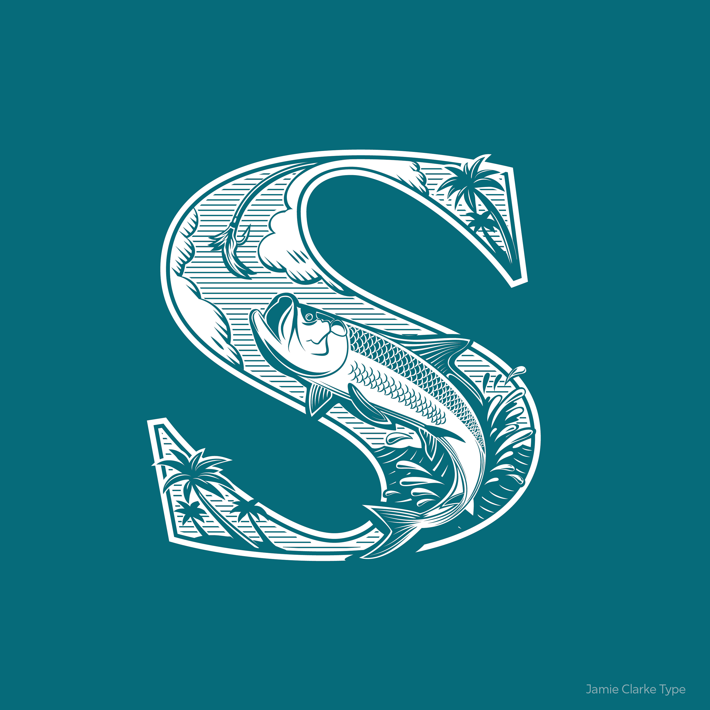 Orvis Brand Lettering and Illustration, sea | Design by Jamie Clarke Type