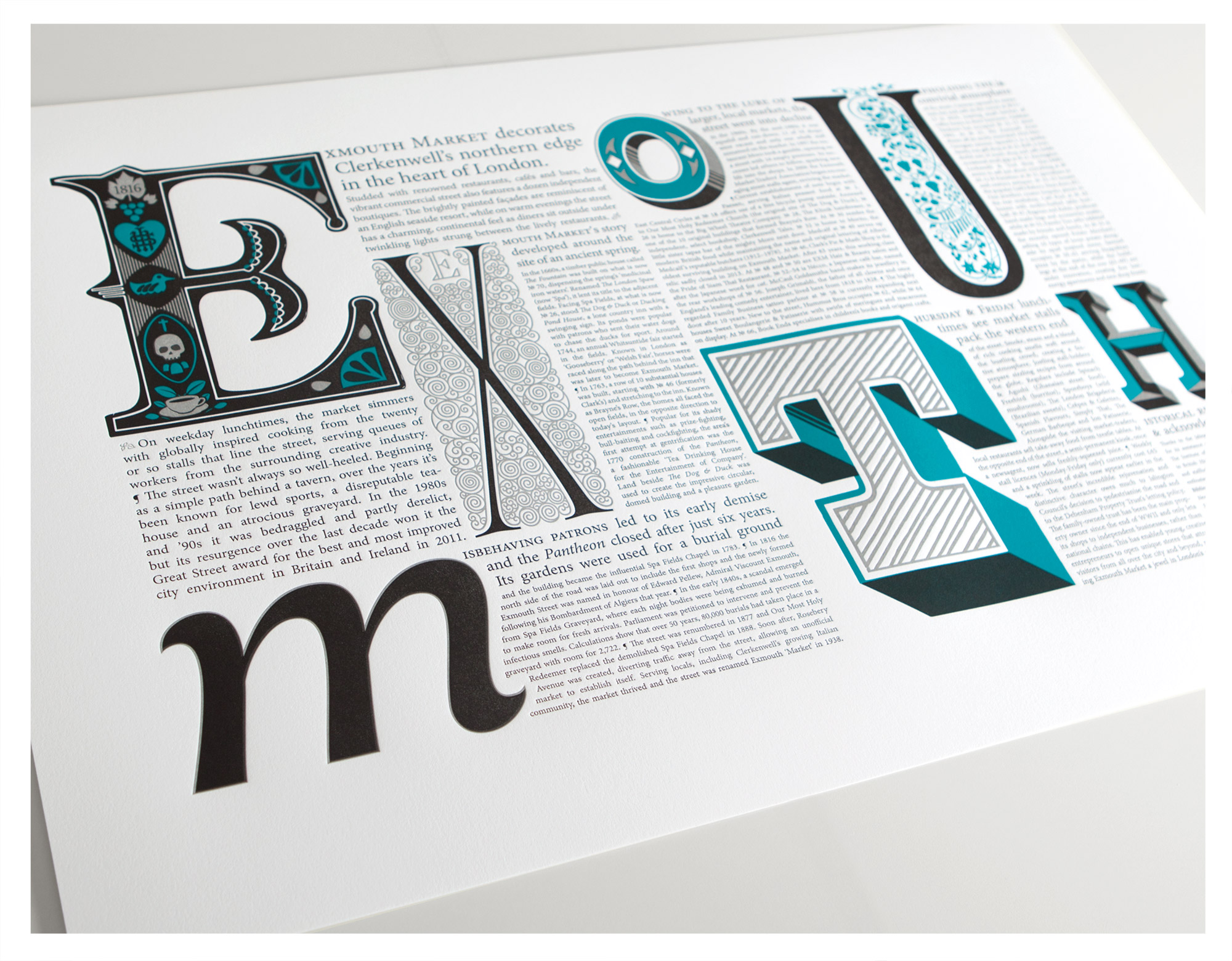 Exmouth Market Letterpress Print | Jamie Clarke Type