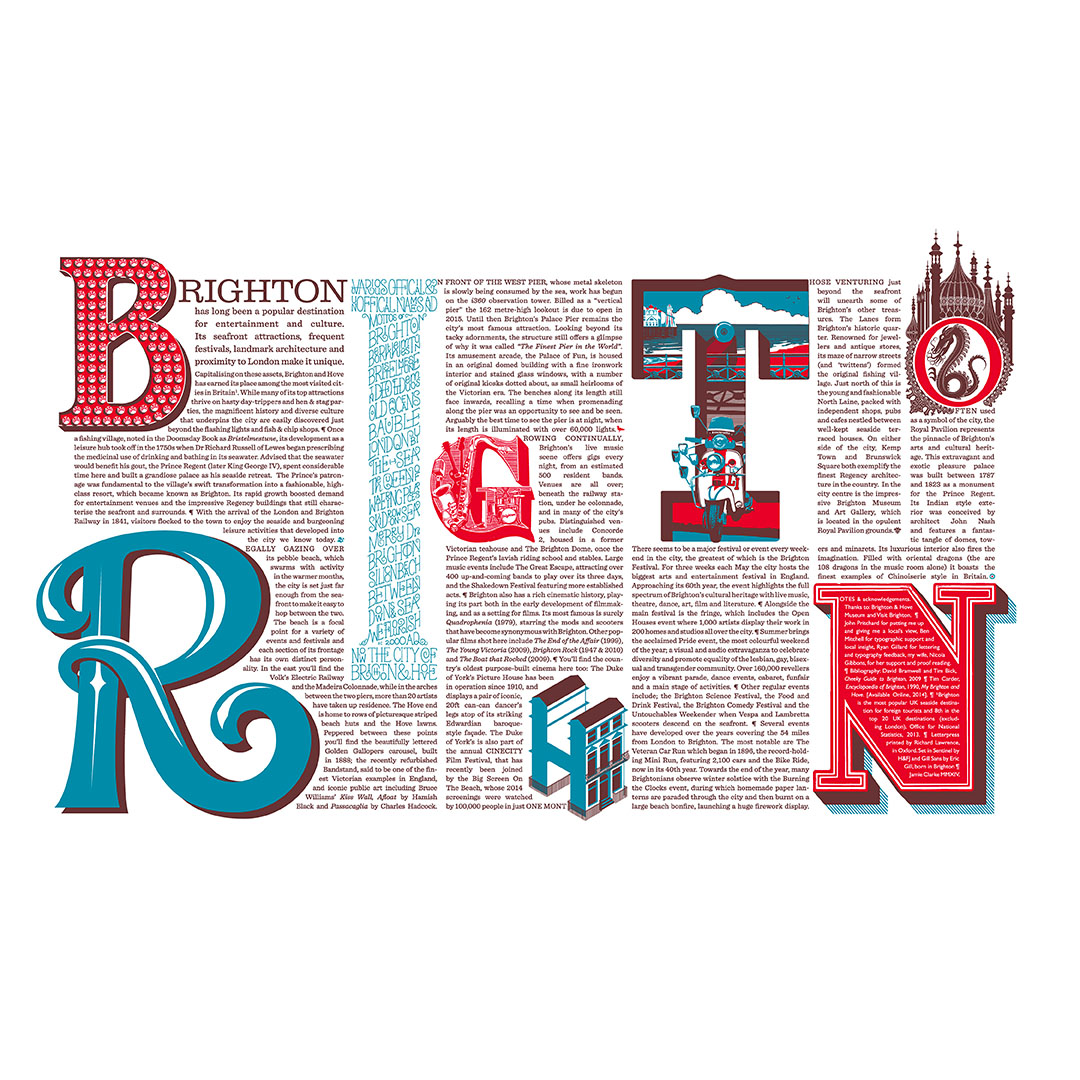 Brighton Letterpress Print