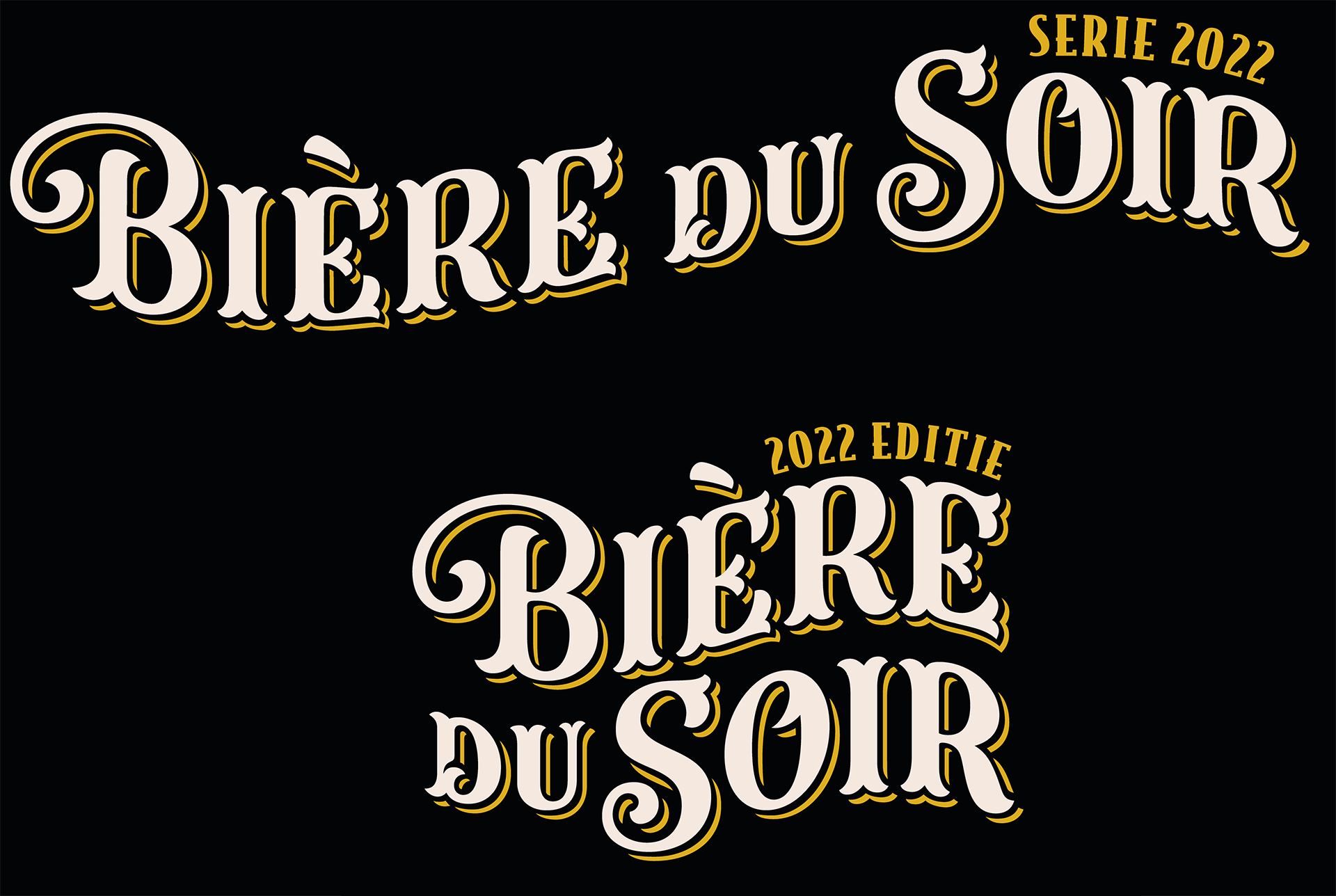 Biere du Soir label lettering designs | Jamie Clarke Type