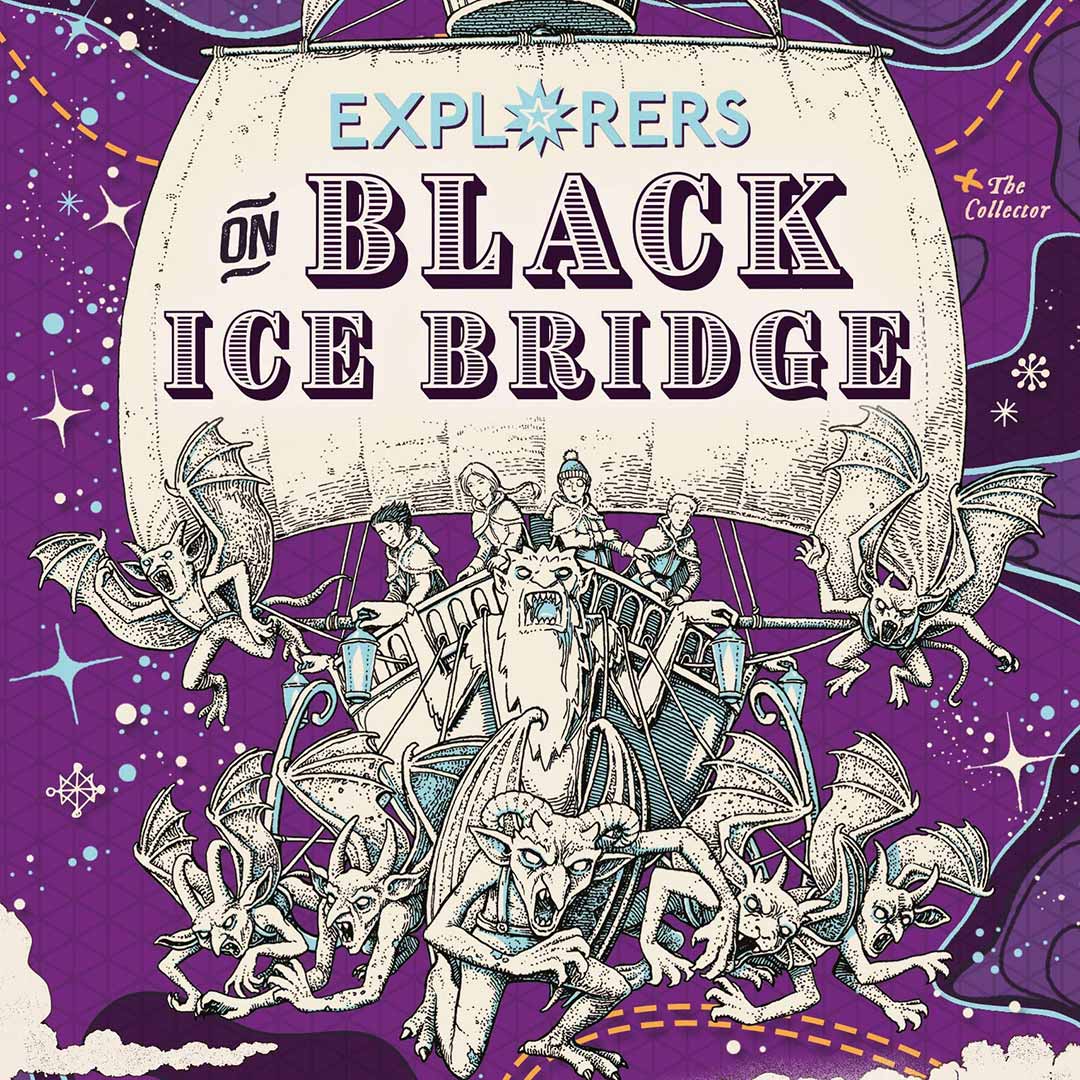 Alex Bell: Explorers on Black Ice Bridge. Jamie-Clarke-Type